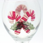 Candy Cane holiday painted glass