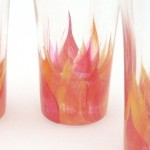 flames shot glass hand painted