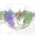 grapes hand painted wine glass