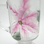 holiday poinsettia hand painted glass