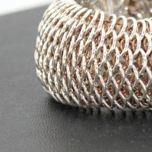 handmade sterling silver dragonscale chainmail bracelet